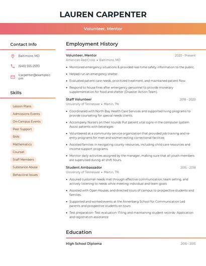 Resume example 3