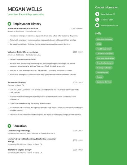 Resume example 5