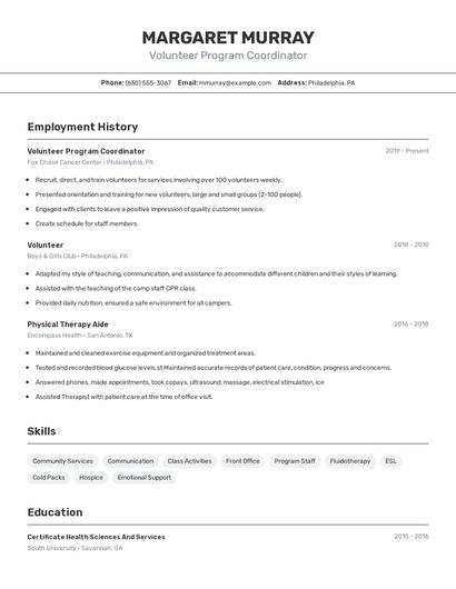 Resume example 2