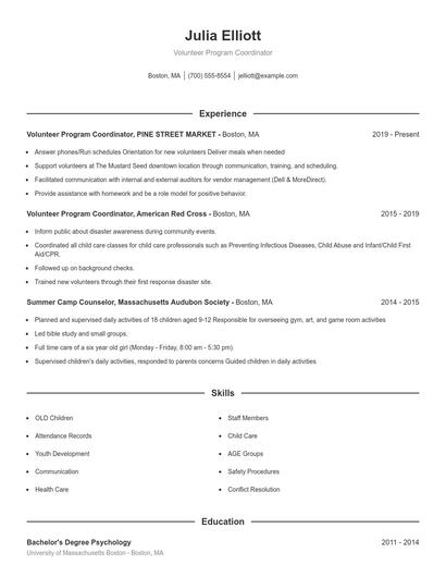 Resume example 1