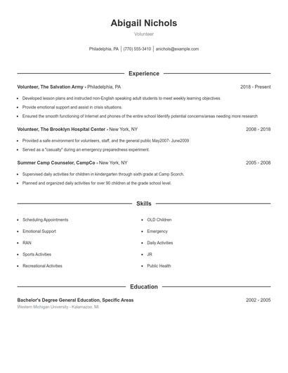 Resume example 1