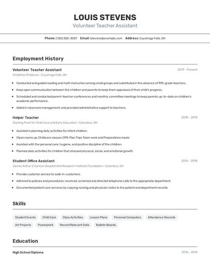 Resume example 2