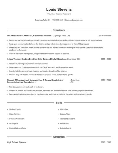 Resume example 1