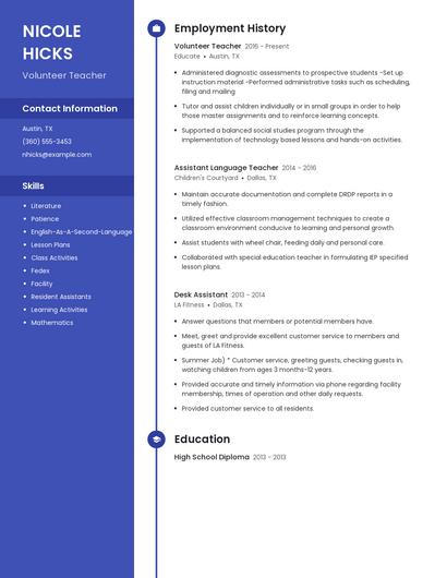 Resume example 5