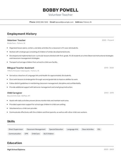 Resume example 2