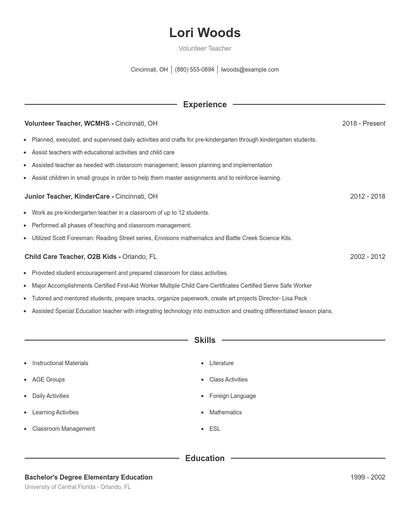 Resume example 1