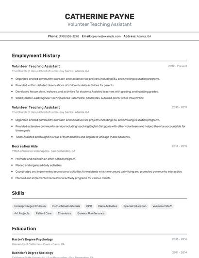 Resume example 2
