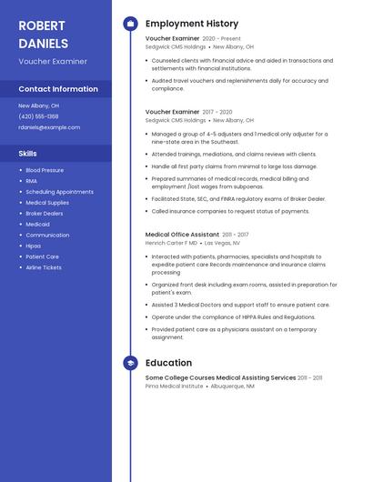 Voucher Examiner Resume