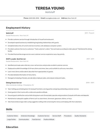 Resume example 2