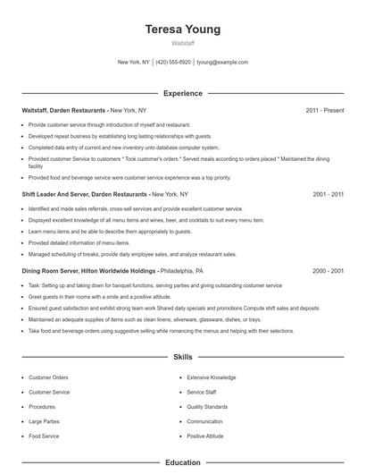 Resume example 1