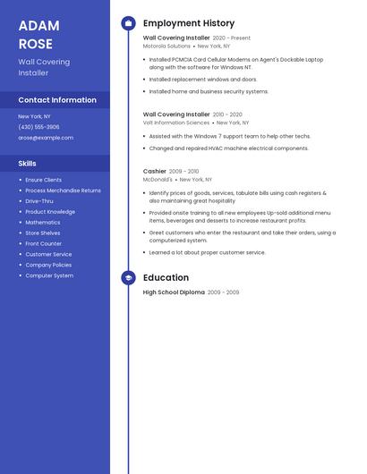 Wall Covering Installer Resume