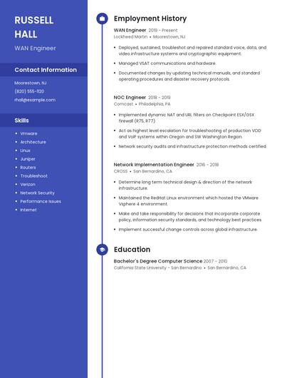WAN Engineer Resume