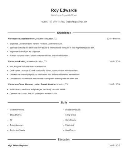 Resume example 1