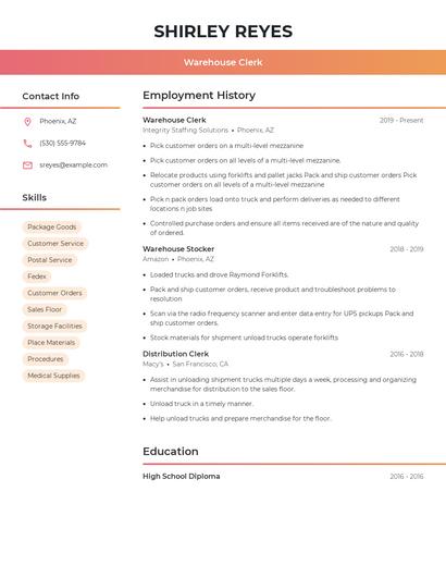 Resume example 3
