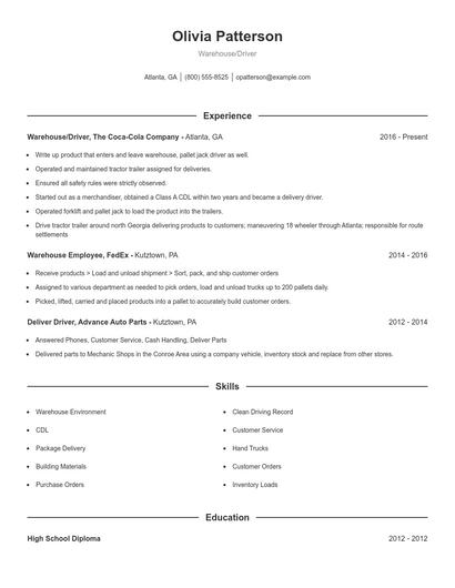 Resume example 1
