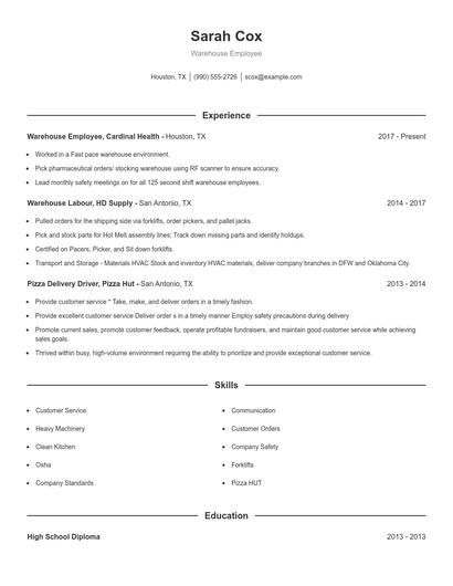 Resume example 1