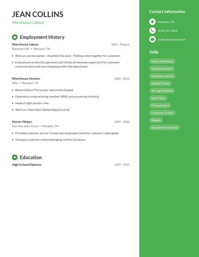 Resume example 5