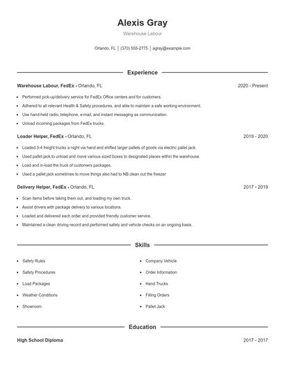 Resume example 1