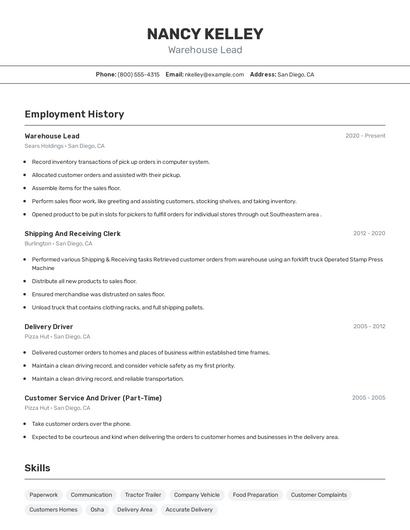 Resume example 2