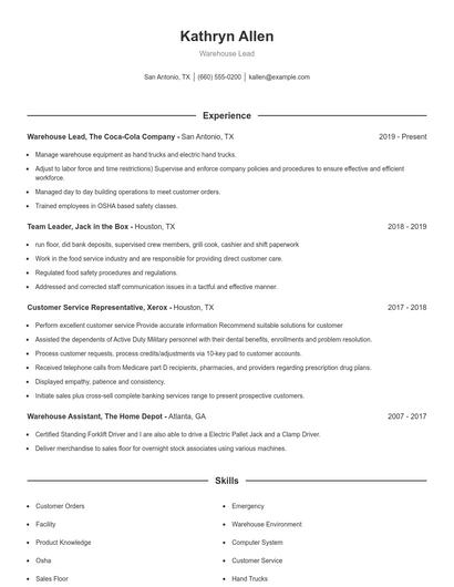 Resume example 1