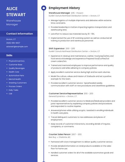 Resume example 5