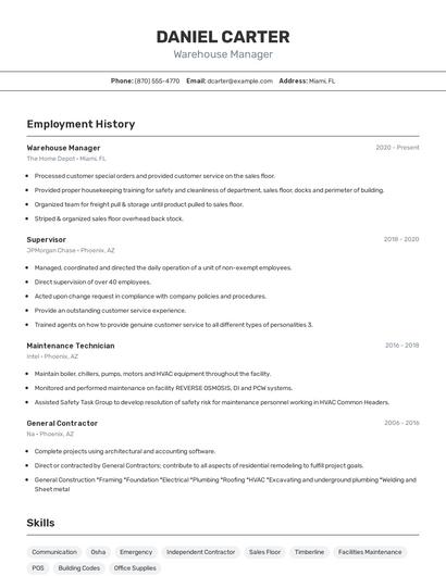Resume example 2