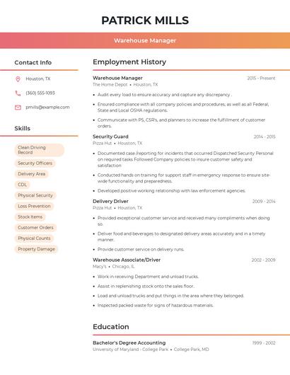 Resume example 3
