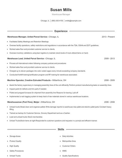Resume example 1