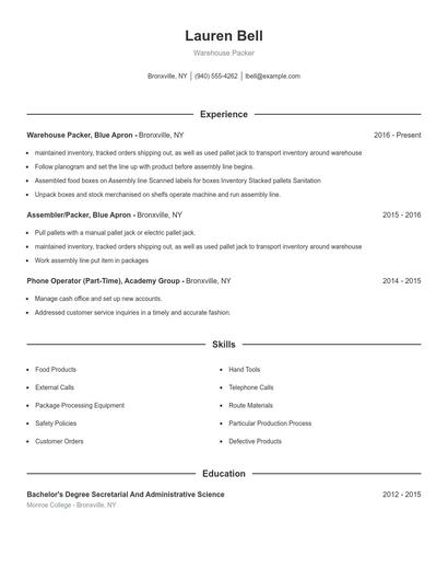 Resume example 1