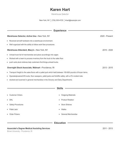 Resume example 1