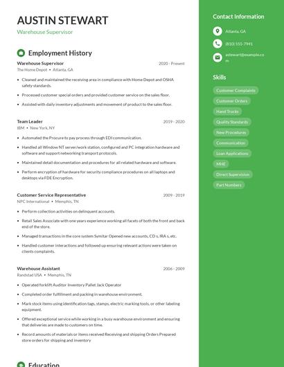 Resume example 5