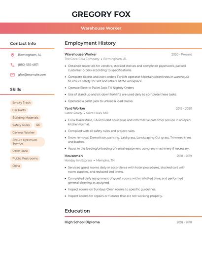 Resume example 3