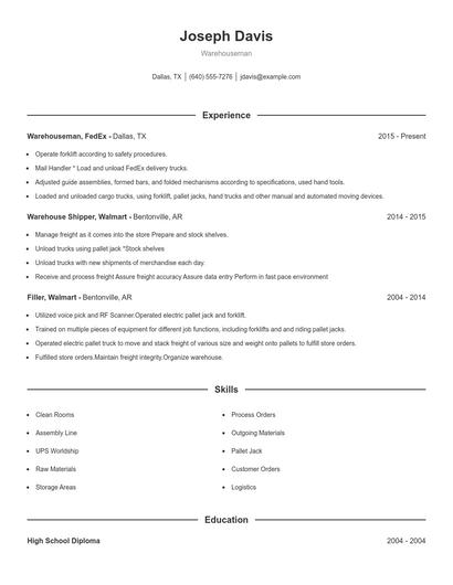 Resume example 1