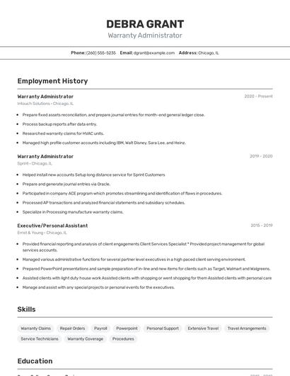 Resume example 2