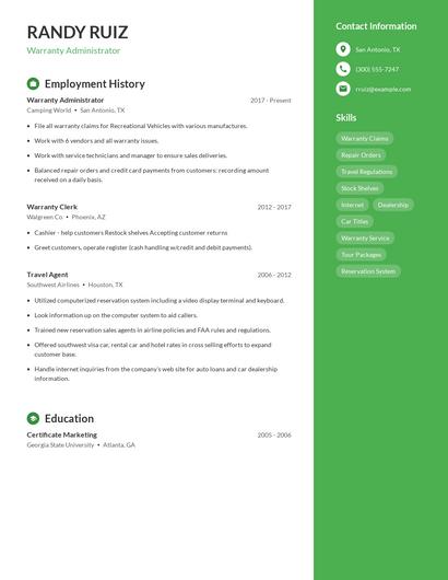 Resume example 4