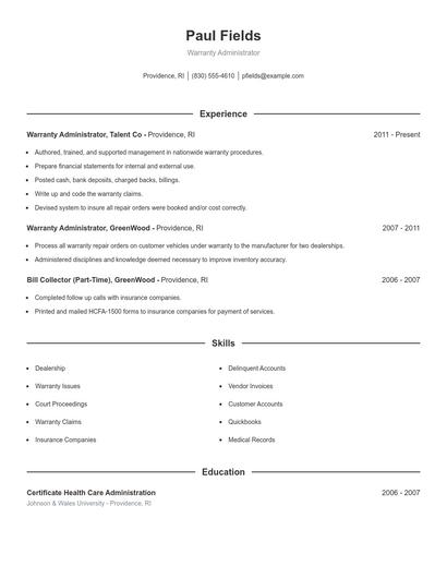 Resume example 1