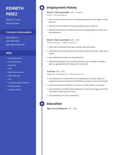 Watch Train Assembler Resume