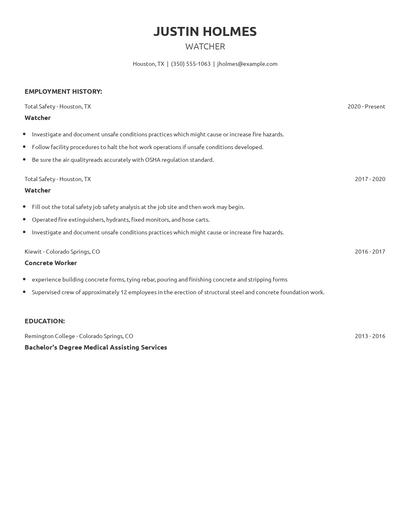 Watcher Resume