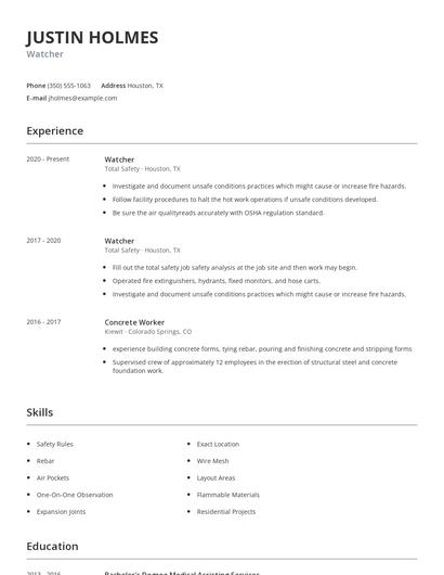 Watcher Resume