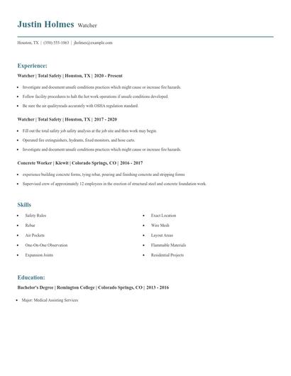 Watcher Resume