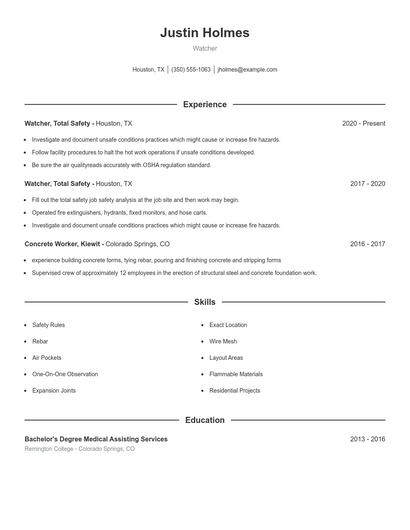 Watcher Resume