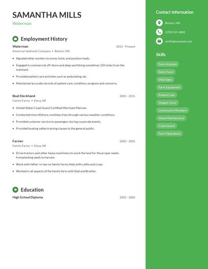 Waterman Resume