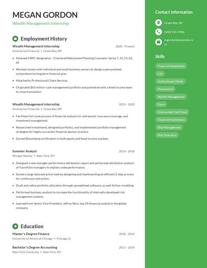Resume example 5