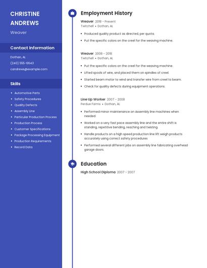 Weaver Resume