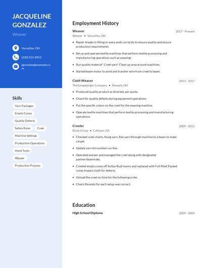 Weaver Resume