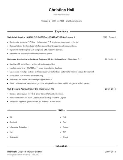 Resume example 1