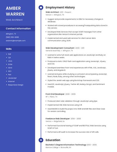 Web Architect Resume