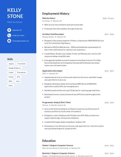 Web Architect Resume
