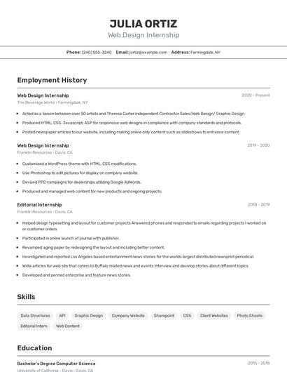 Resume example 2