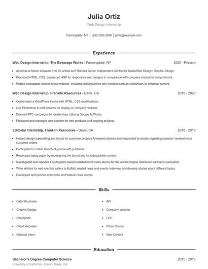 Resume example 1